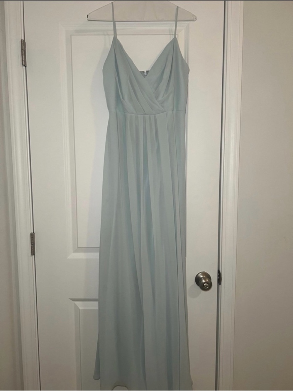 Bill Levkoff Pale Blue Spaghetti Strap Maxi Dress - Picture 2 of 7